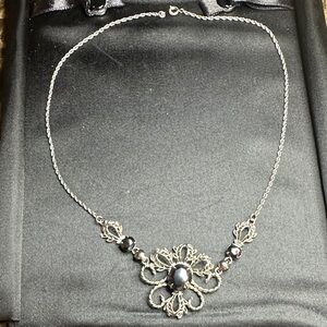 Vintage Mid Century Titan Sterling Silver Hematite Black Alaskan Diamond